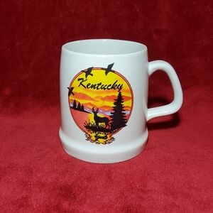 Vintage Kentucky Souvenir Coffee Mug Deer With Sunset Oversized Coffee Cup